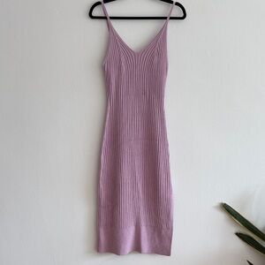 Free People Lilac Ribbed Midi Dress